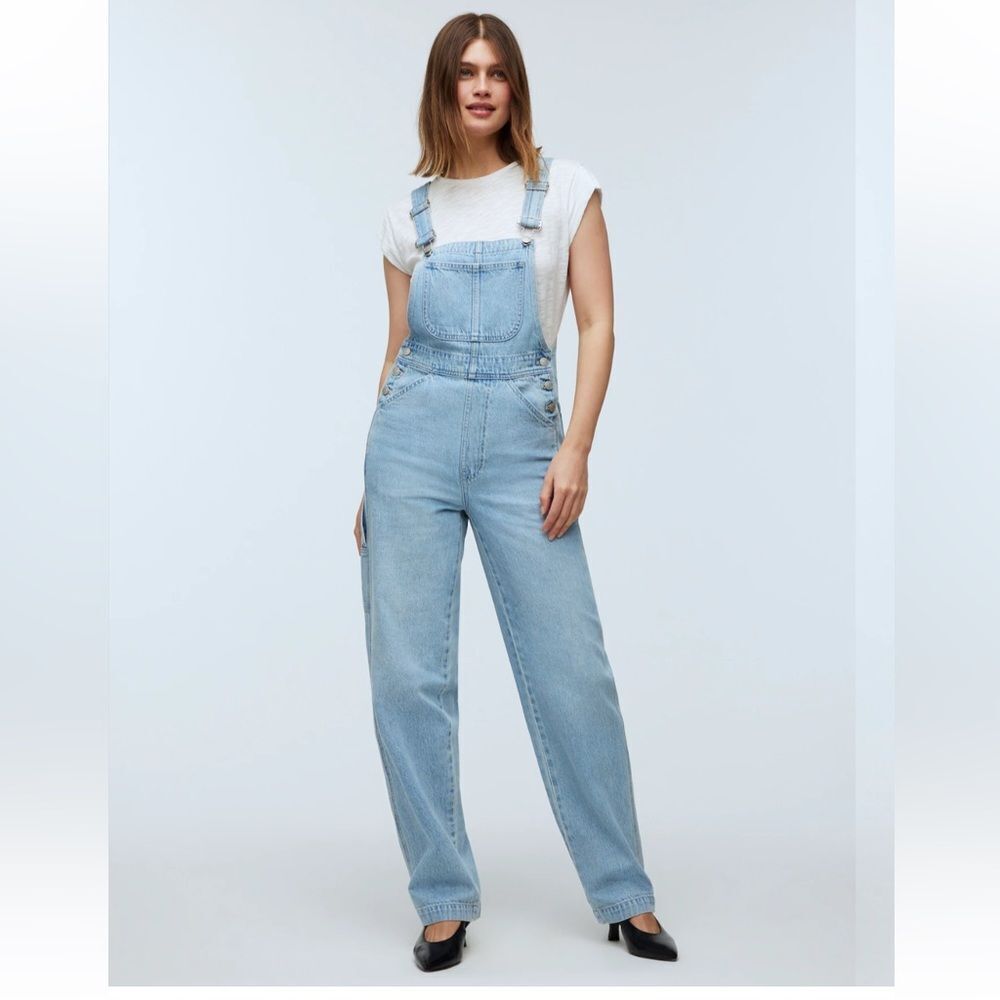 NWT Madewell Denim Oversized Carpenter Overalls, Size L
